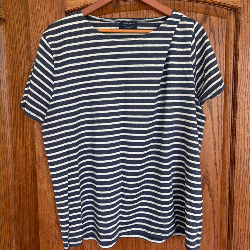 Jenny Kayne Navy and White TShirt